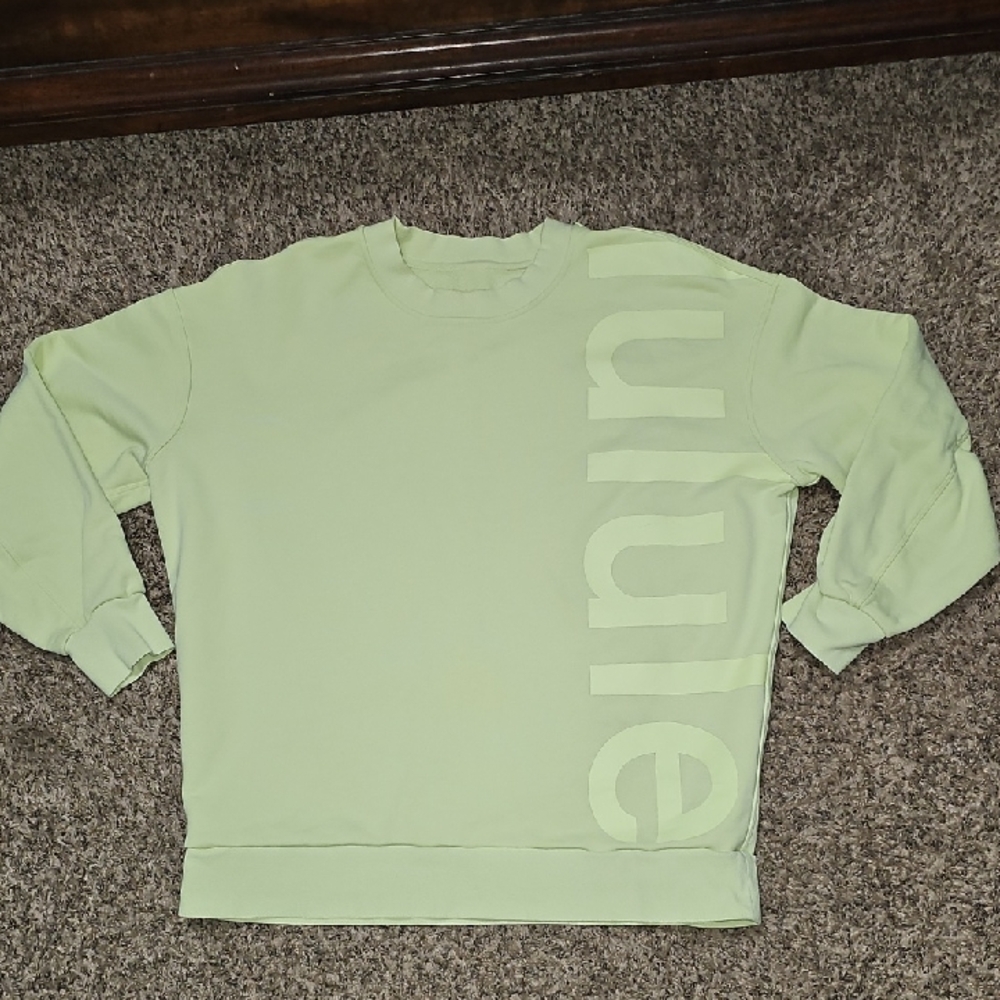 Lululemon Womens Crewneck Sweatshirt SPELLOUT Top!! 24" P2P! RARE!!!!!XMAS GIFT